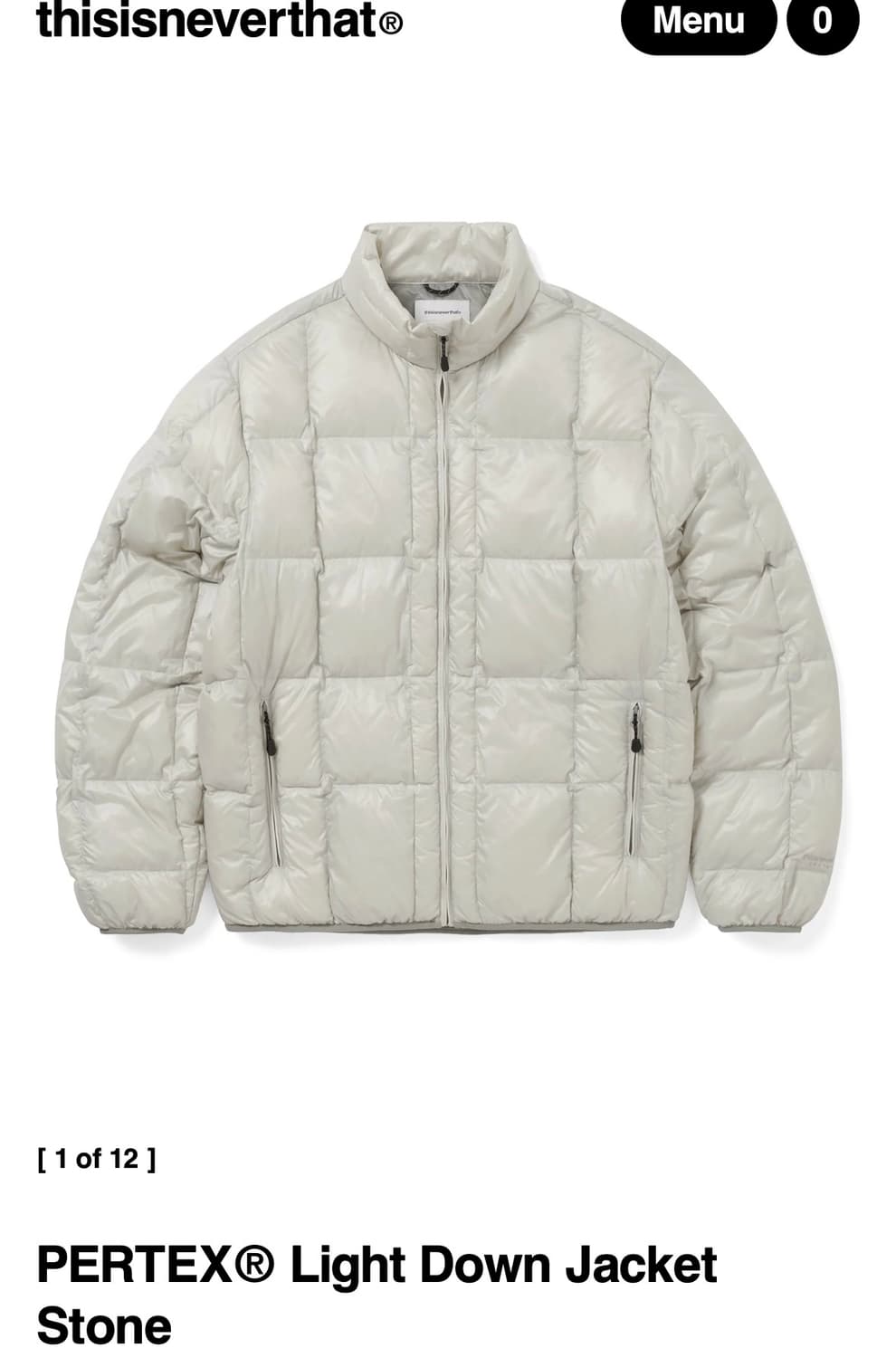 디스이즈네버댓 PERTEX® Light Down Jacket Stone 상품이미지1