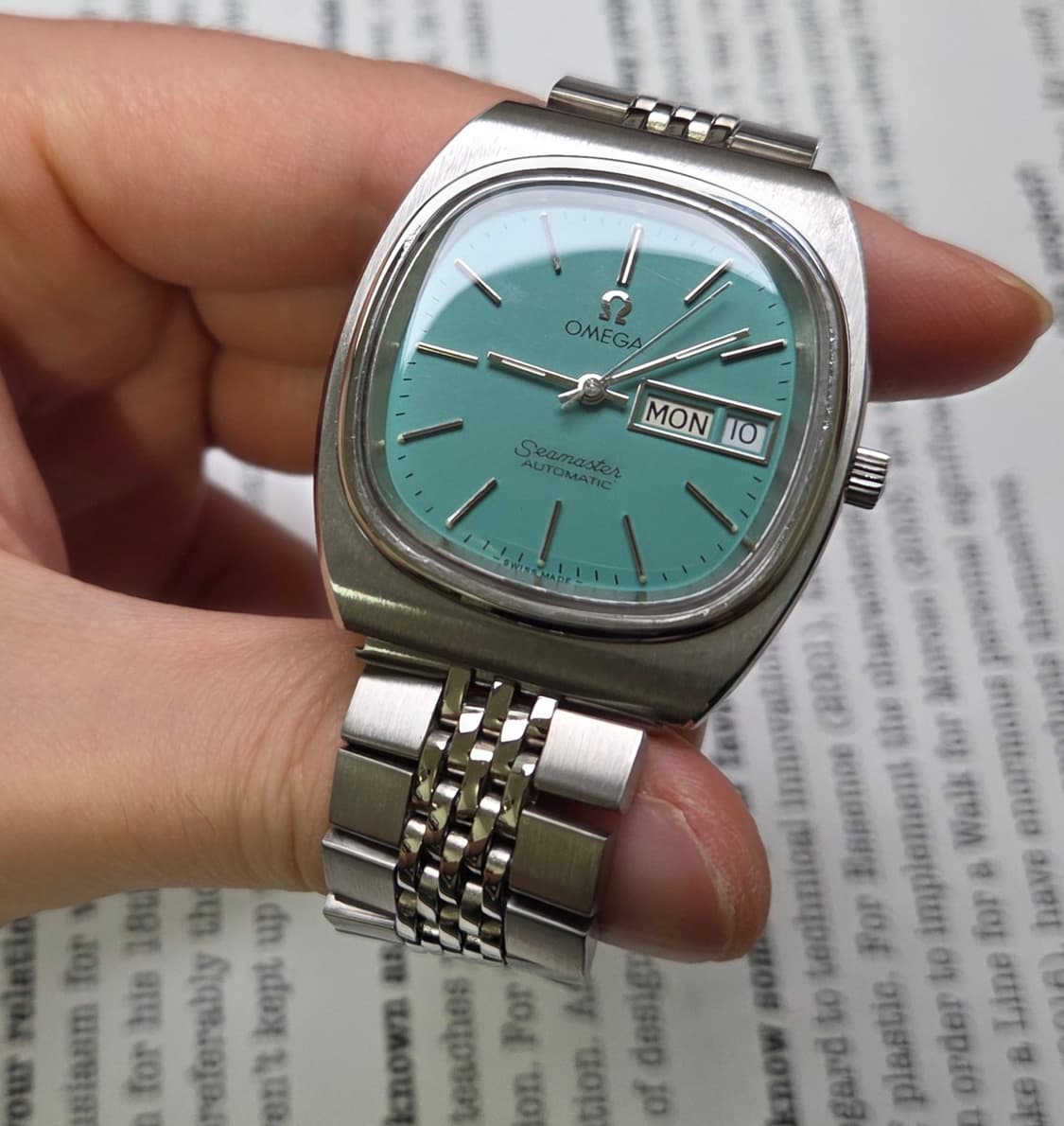 빈티지 오메가 씨마스터 테레비 애플민트 데이데이트 (일자형 브슬 ver) 상품이미지4