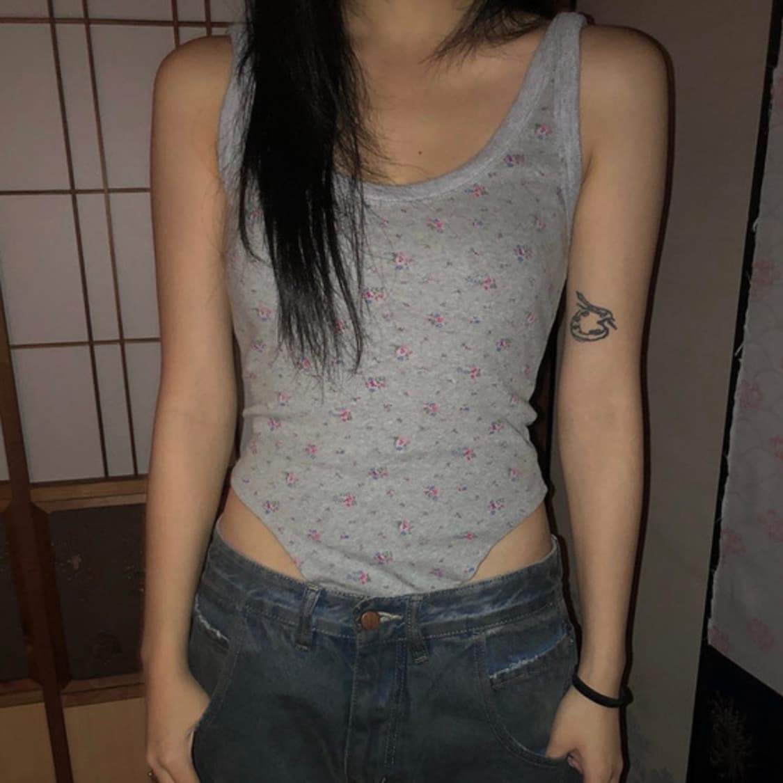 eer 아워캐비넷 플라워 바디수트 슬리브리스 상품이미지1