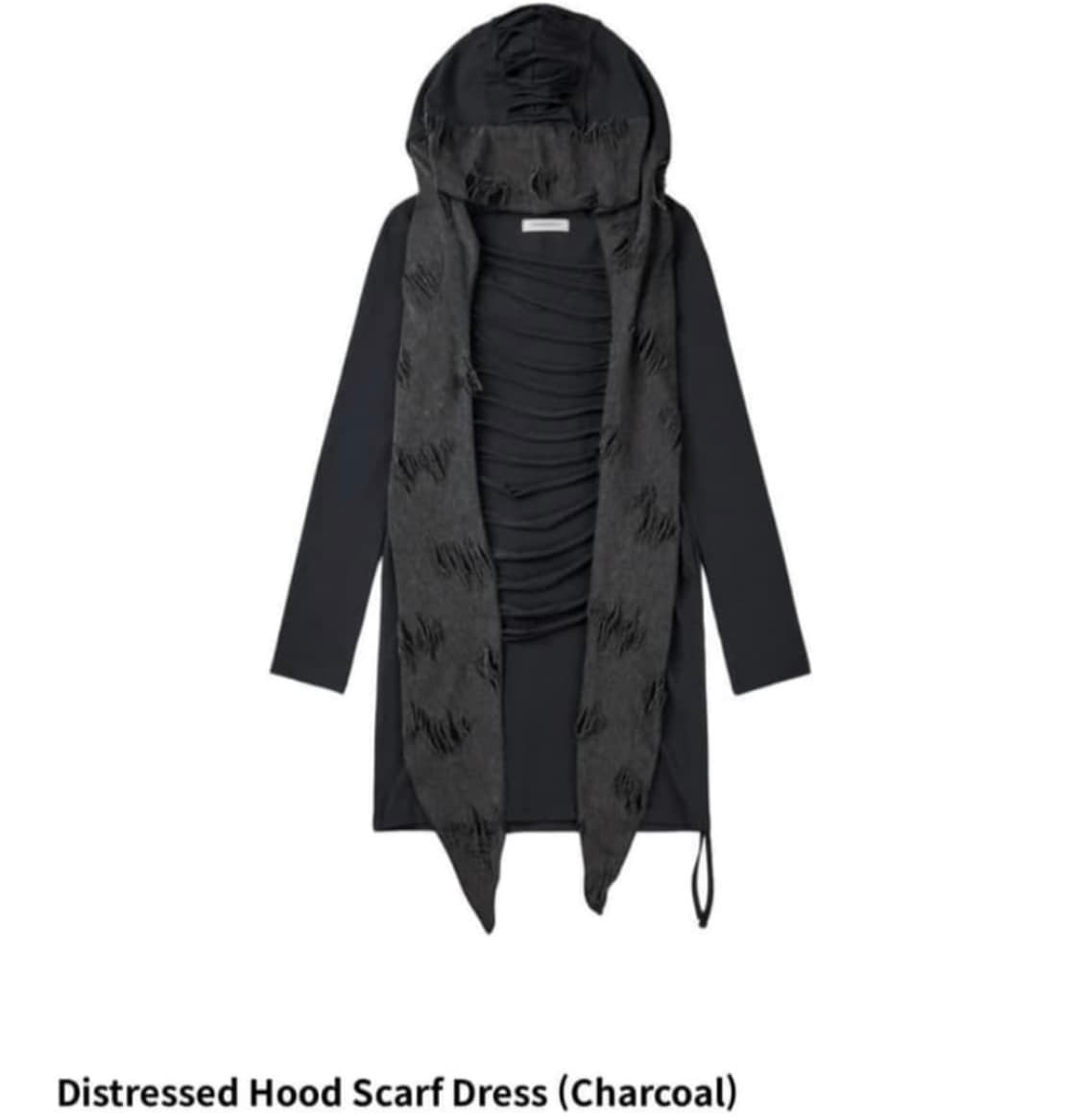 보니엔키예 후드 스카프 드레스 차콜 상품이미지2
