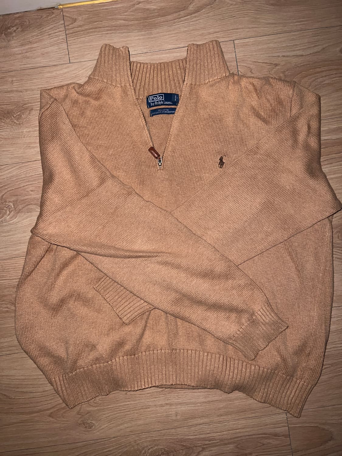 폴로 반집업 니트 베이지 상품이미지1