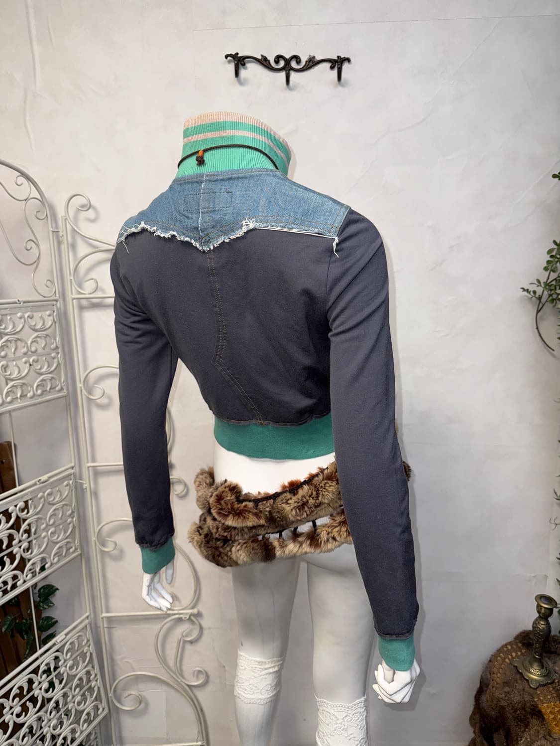 BNX vintage denim lettering crop jersey 상품이미지7