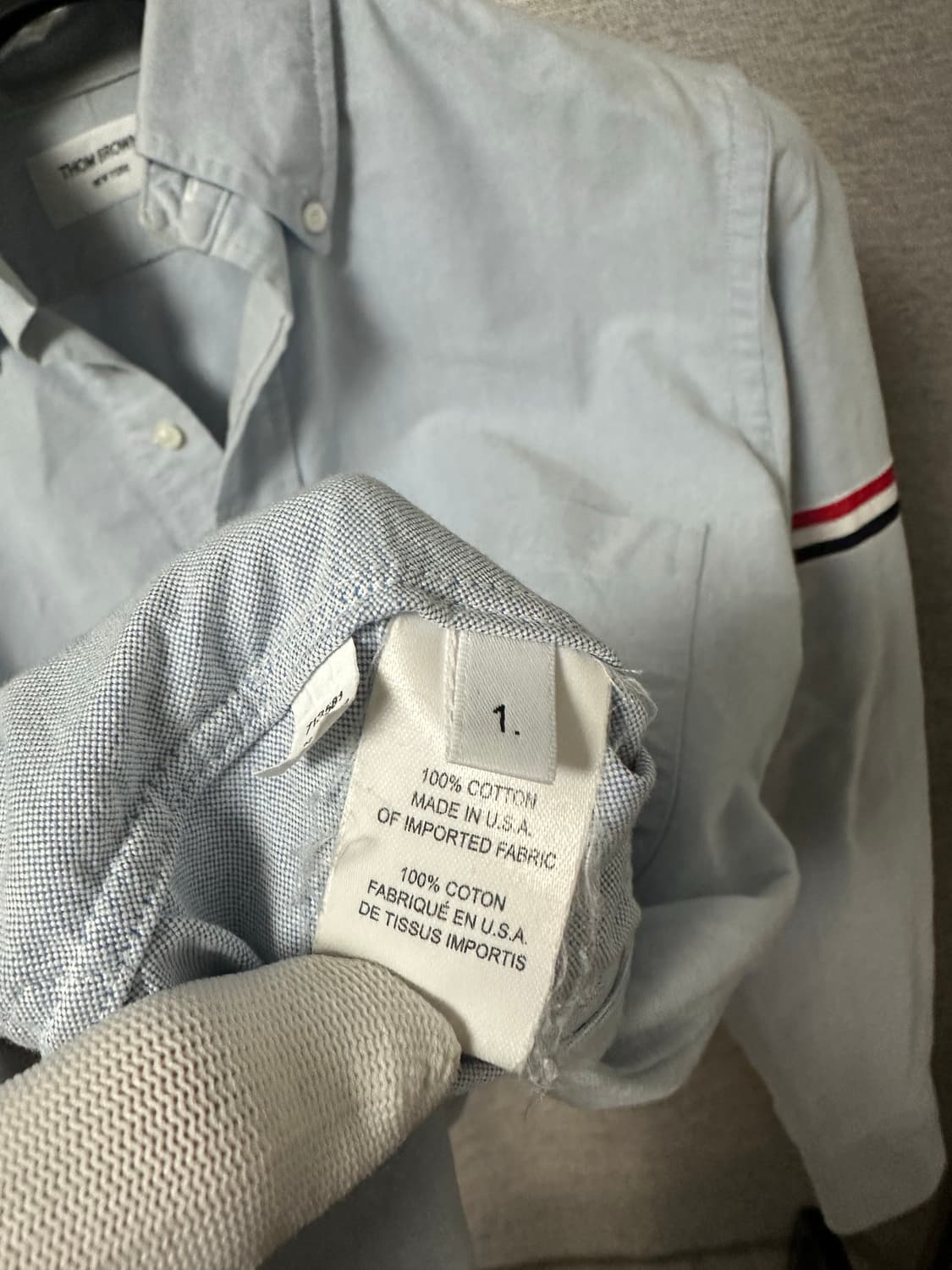 톰브라운 삼선 암밴드 셔츠 라이트블루 (1) 상품이미지7