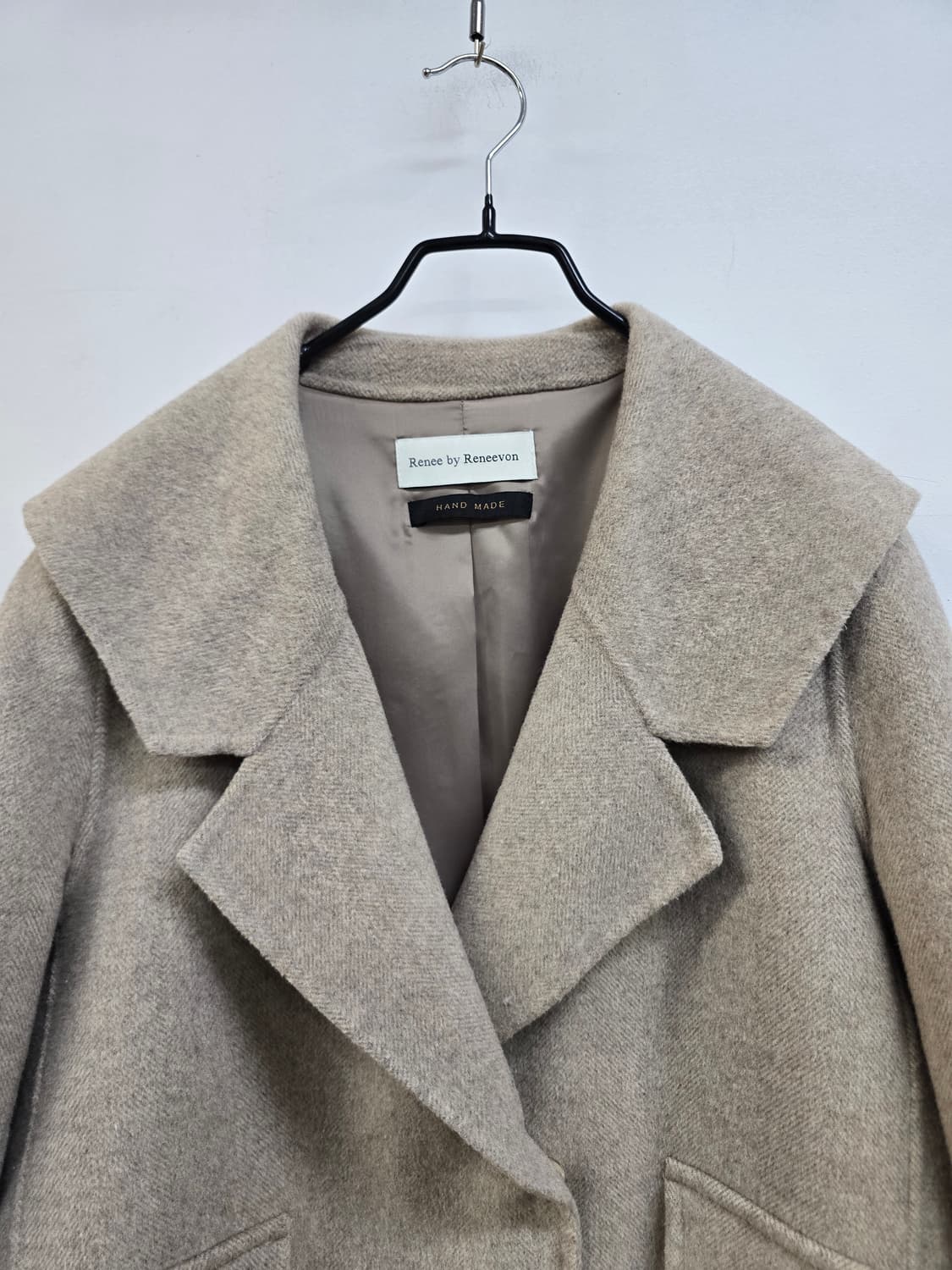 레니본 빅카라 아방핏 캐시미어 블랜딩 헤링본 코트 상품이미지2