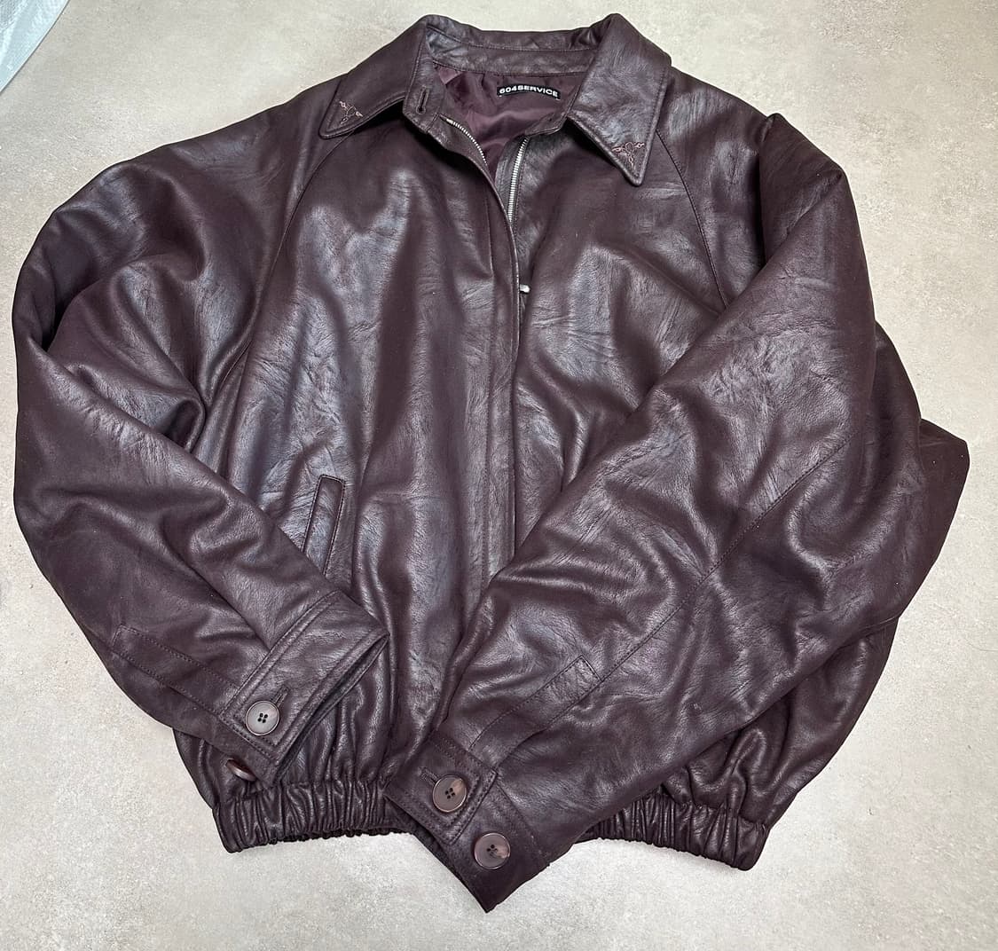 604SERVICE EMBROIDERED LEATHER JACKET 상품이미지3