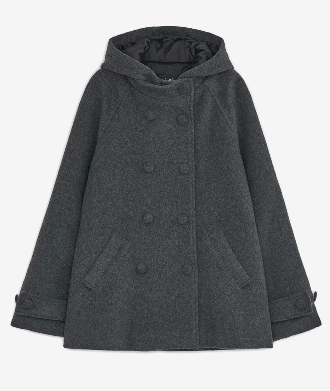 허그유어스킨 후드 더플 코트 (차콜) 상품이미지1