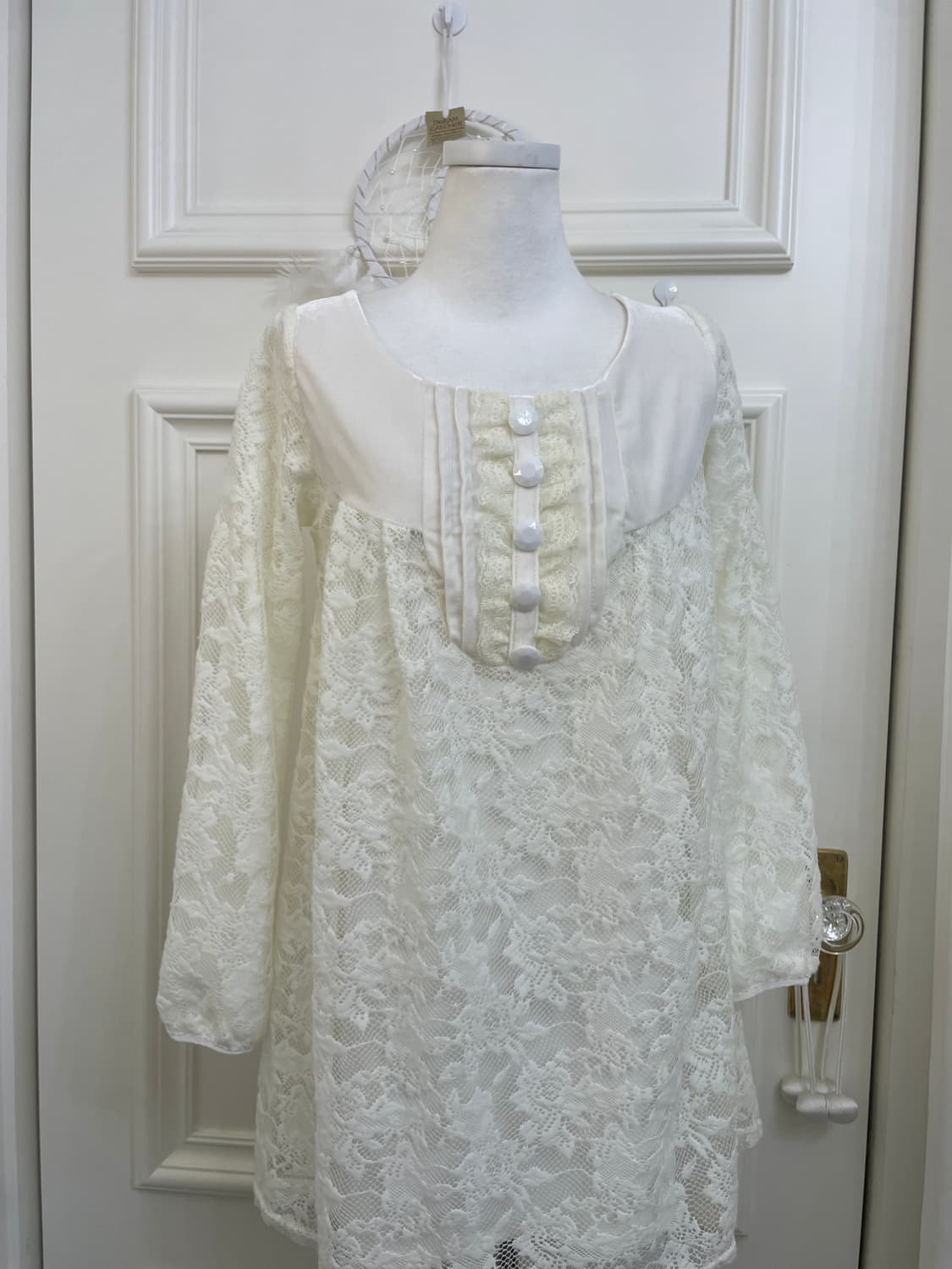 ivory lace velvet mini opc 상품이미지5