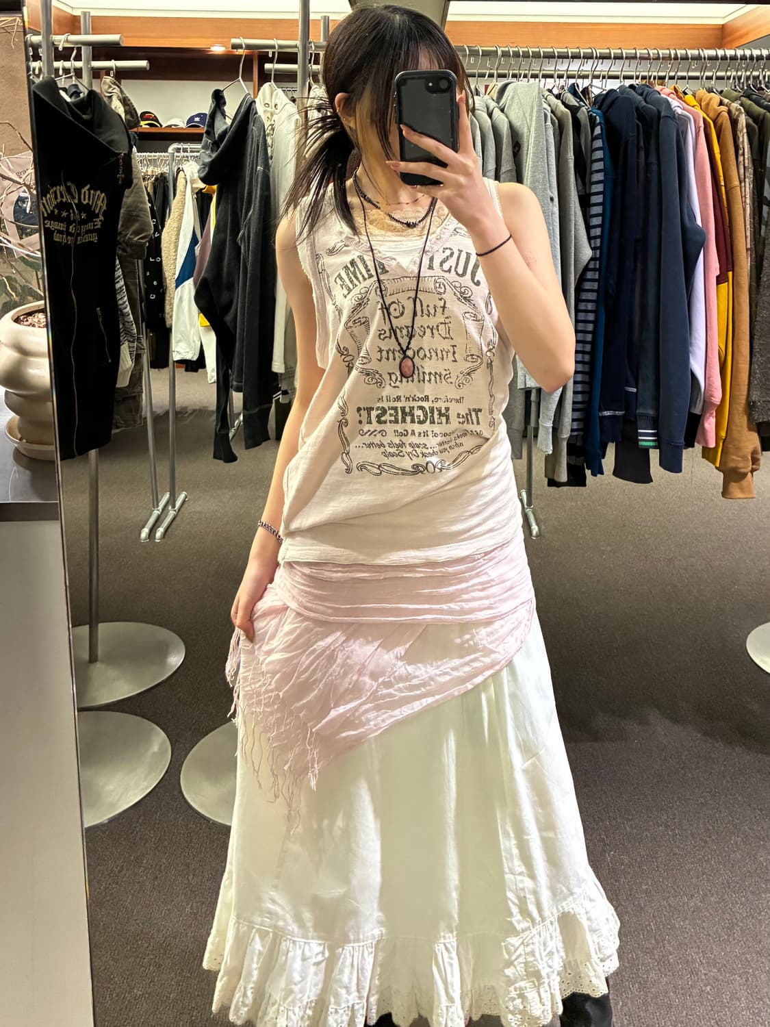 L)Japanese vintage 여성 프린팅 레이어드 나시 상품이미지8