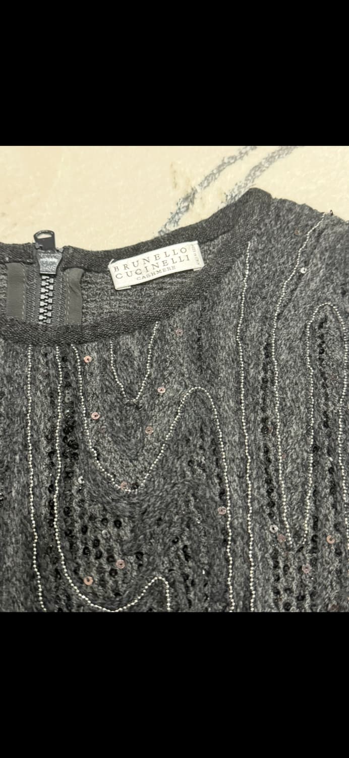 브루넬로 쿠치넬리 여성 캐시미어 스펭글 베스트 XL 상품이미지4