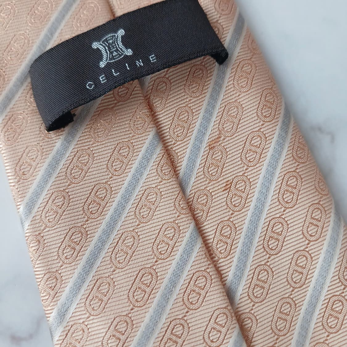 셀린느 실크 골드 스트라이프 넥타이 9.1cm A등급 A19179
 상품이미지6