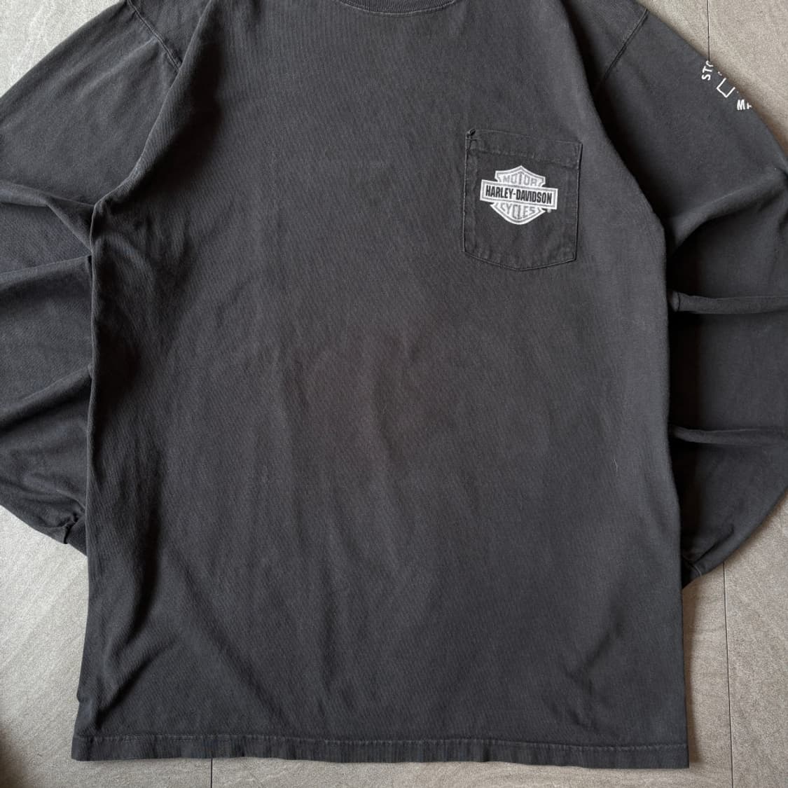 90년대 미국 생산 할리데이비슨 블랙 긴팔 티셔츠 상품이미지4