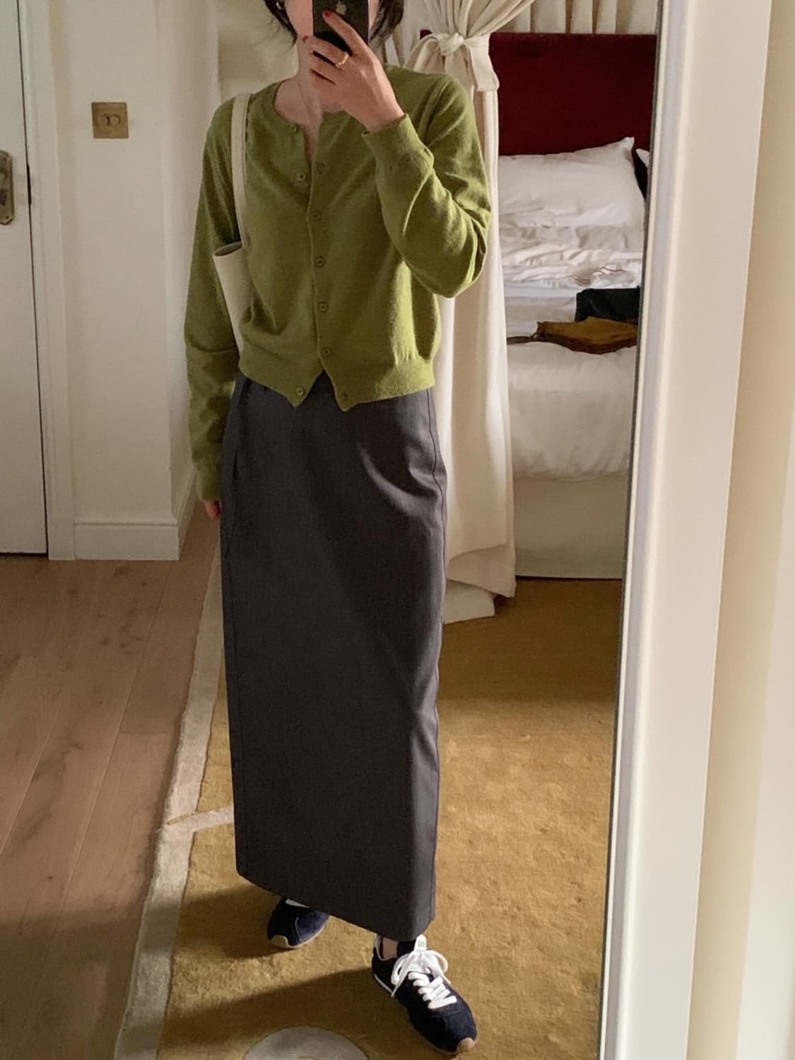 런던레이스 캐시 라운드니트가디건 올리브 니트가디건 상품이미지2