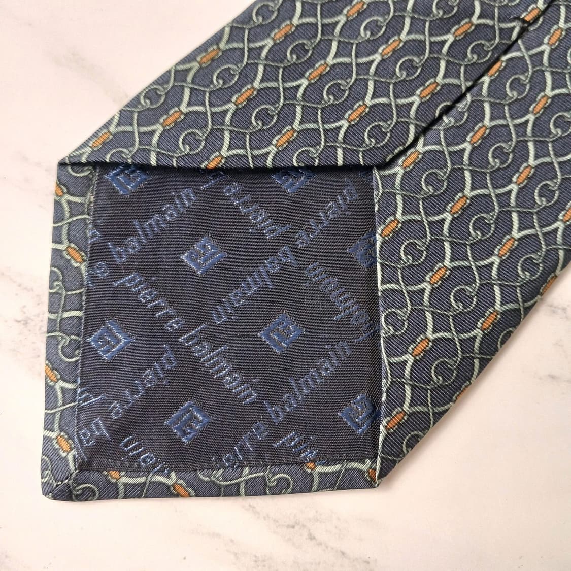 피에르 발망 넥타이 네이비 패턴 A+~A등급 E898
 상품이미지7
