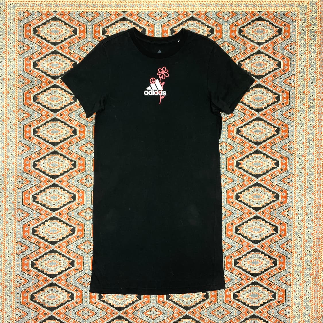 아디다스 삼각로고 블랙 반팔 롱원피스 여성XS 상품이미지1