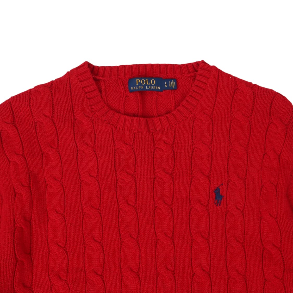 폴로 랄프로렌 레드 코튼 케이블 니트 상품이미지2