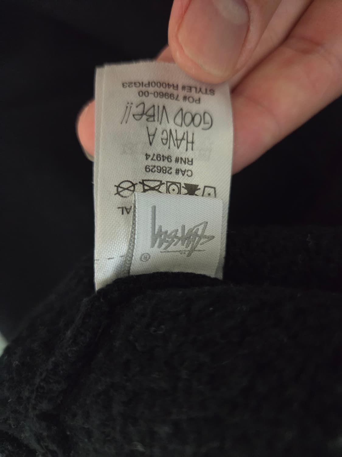 스투시 8볼 피그먼트 다이드 후드 블랙 상품이미지4