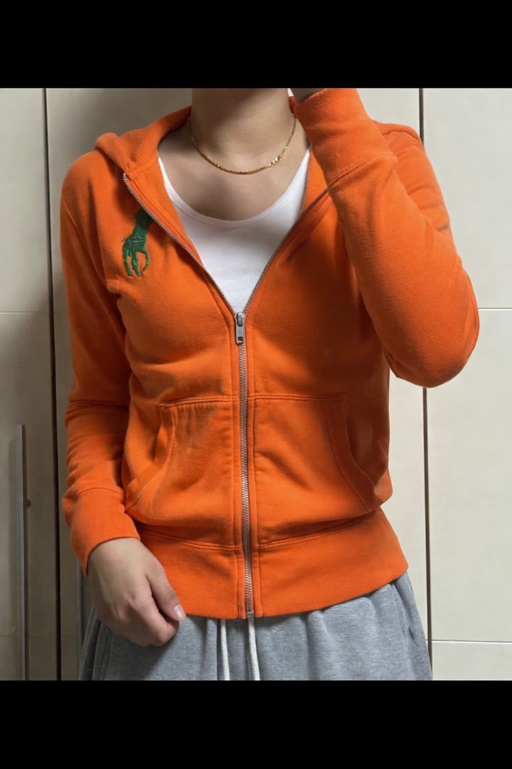 폴로 랄프로렌 빅포니 슬림핏 오렌지 후드집업 상품이미지1