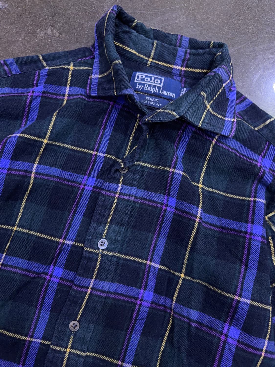 폴로 랄프로렌 타탄체크 리젠트 클래식핏 울 셔츠 남방 M 상품이미지3