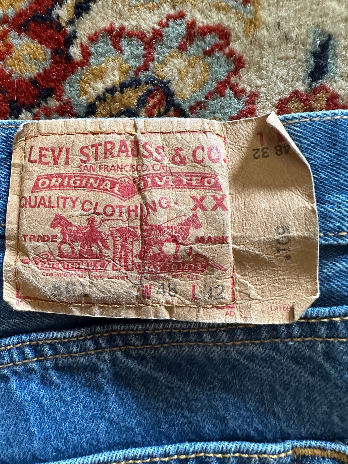 00s 리바이스 501 와이드 크롭데님 팬츠 (W48) 상품이미지8