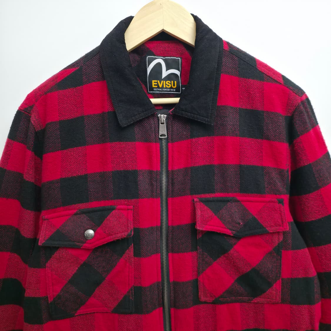 [XL] EVISU 에비수 레드 체크 자켓 상품이미지2