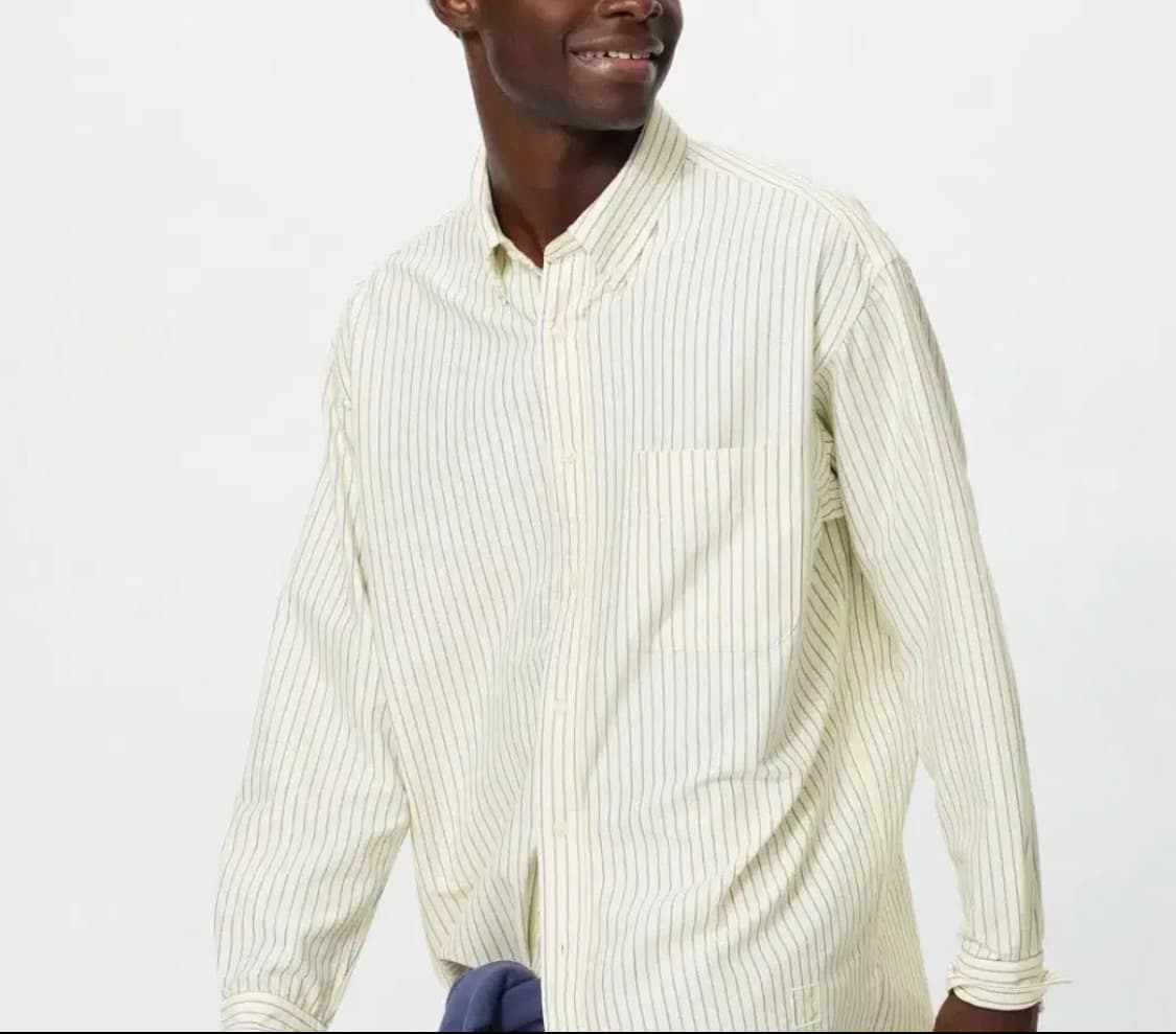 유니클로 jw앤더슨 셔츠 옐로우 스트라이프L 상품이미지1