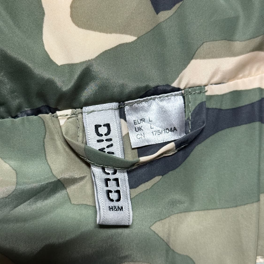 H&M 흐앤므 풀 카모 플라주 패딩 다운 점퍼 상품이미지5