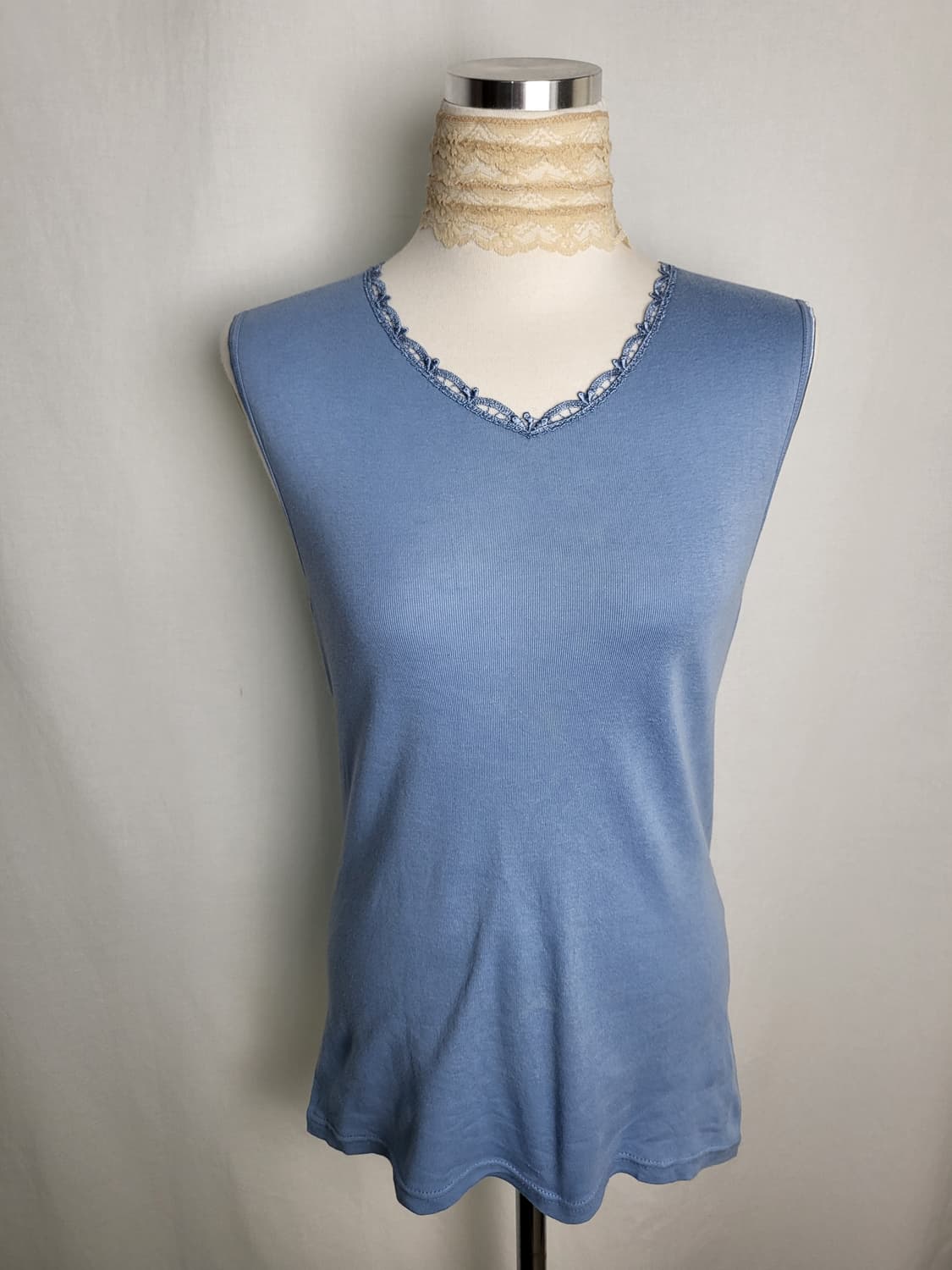 빈티지 블루 젤라또 민소매 탑 이너 슬립 상품이미지2