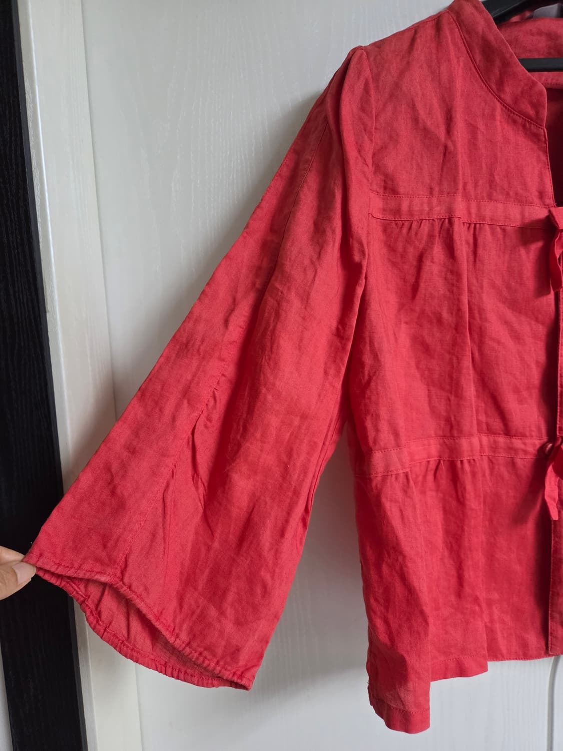 돌실나이 레드 리넨100 블라우스  상품이미지3