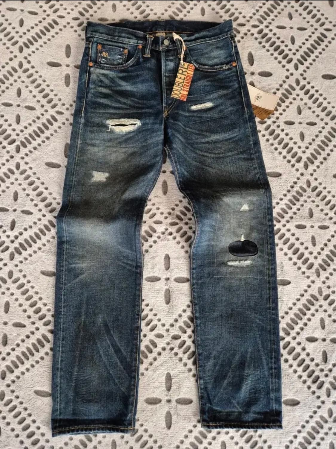 rrl 더블알엘 홀리 셀비지 데님 진 스트레이트핏 상품이미지2