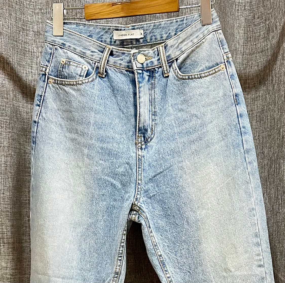 LONDON FLAT 런던플랏 빈티지 연청 하이웨스트 크롭데님/ M 상품이미지1