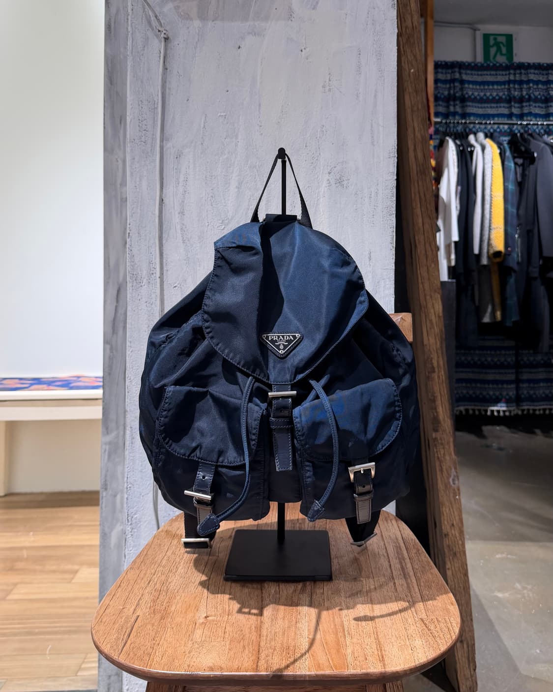 프라다 네이비 나일론 백팩 상품이미지2