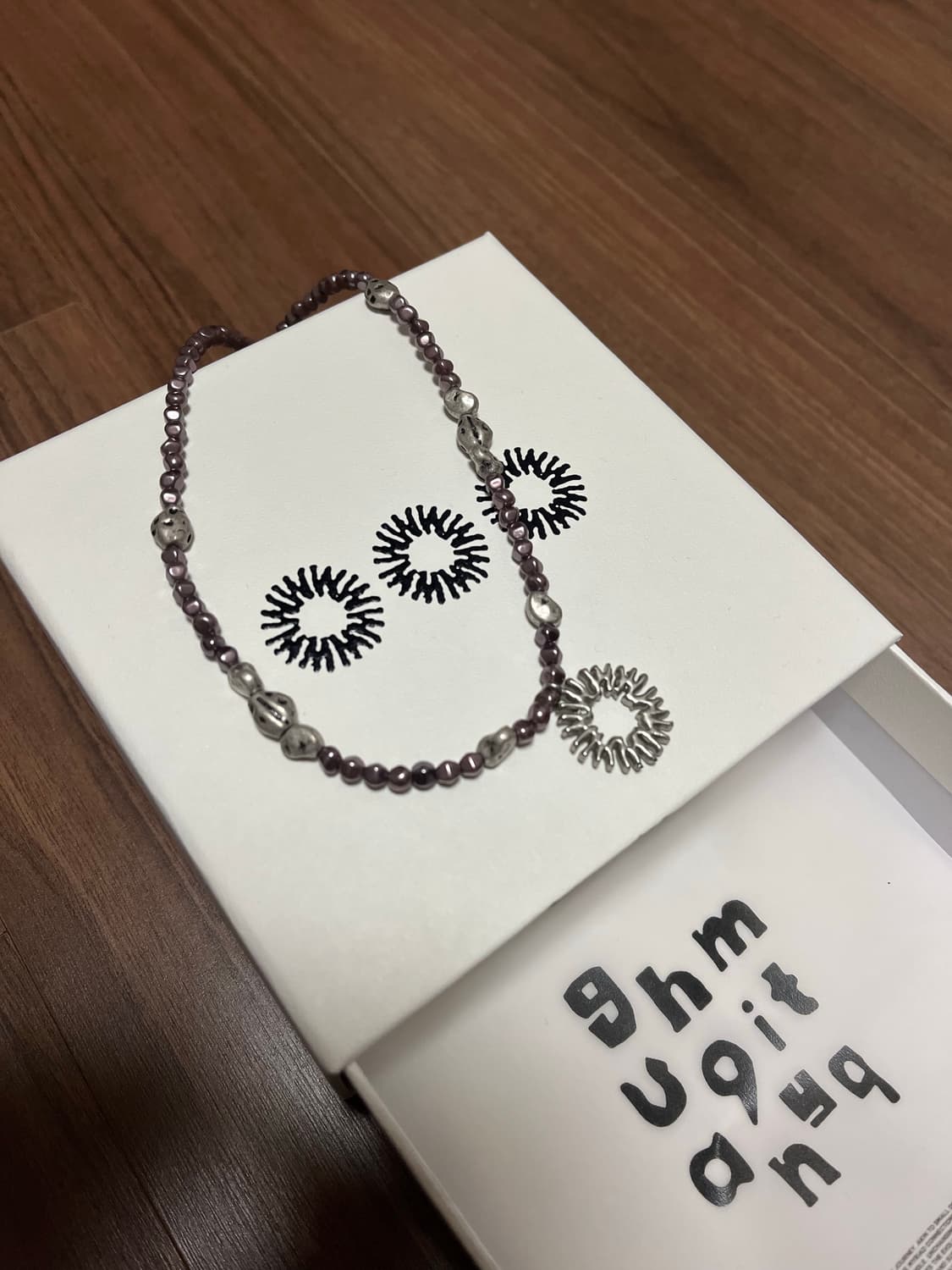 999humanity 페블 심볼 네클리스 (블랙 실버) 상품이미지2