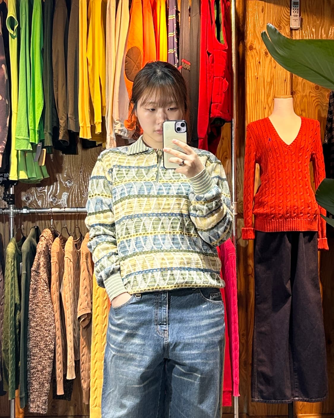 L 미쏘니 스포츠 옐로우 스트라이프 카라 니트 상품이미지1