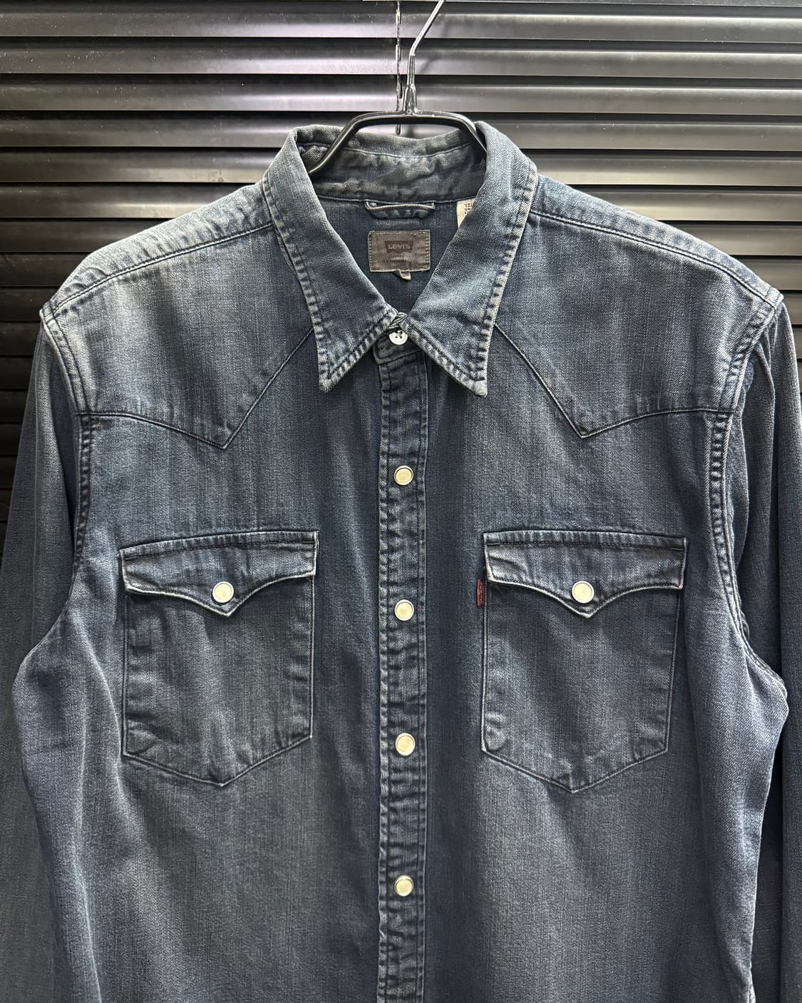 리바이스 중청 데님 웨스턴 셔츠 긴팔 워싱 M 95 에스닉 빈티지 워크 상품이미지3