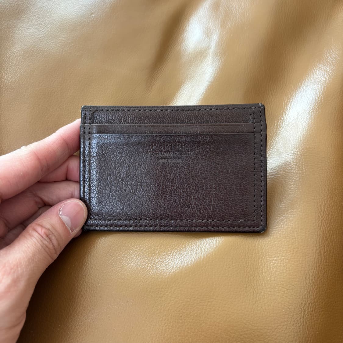 PORTER 포터 고트 레더 카드 케이스 월렛 지갑 브라운 상품이미지9