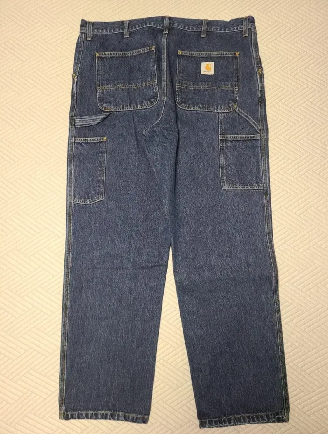 칼하트WIP 싱글 니 팬츠 스미스 블루 스톤 워시드 W38 L32 상품이미지5