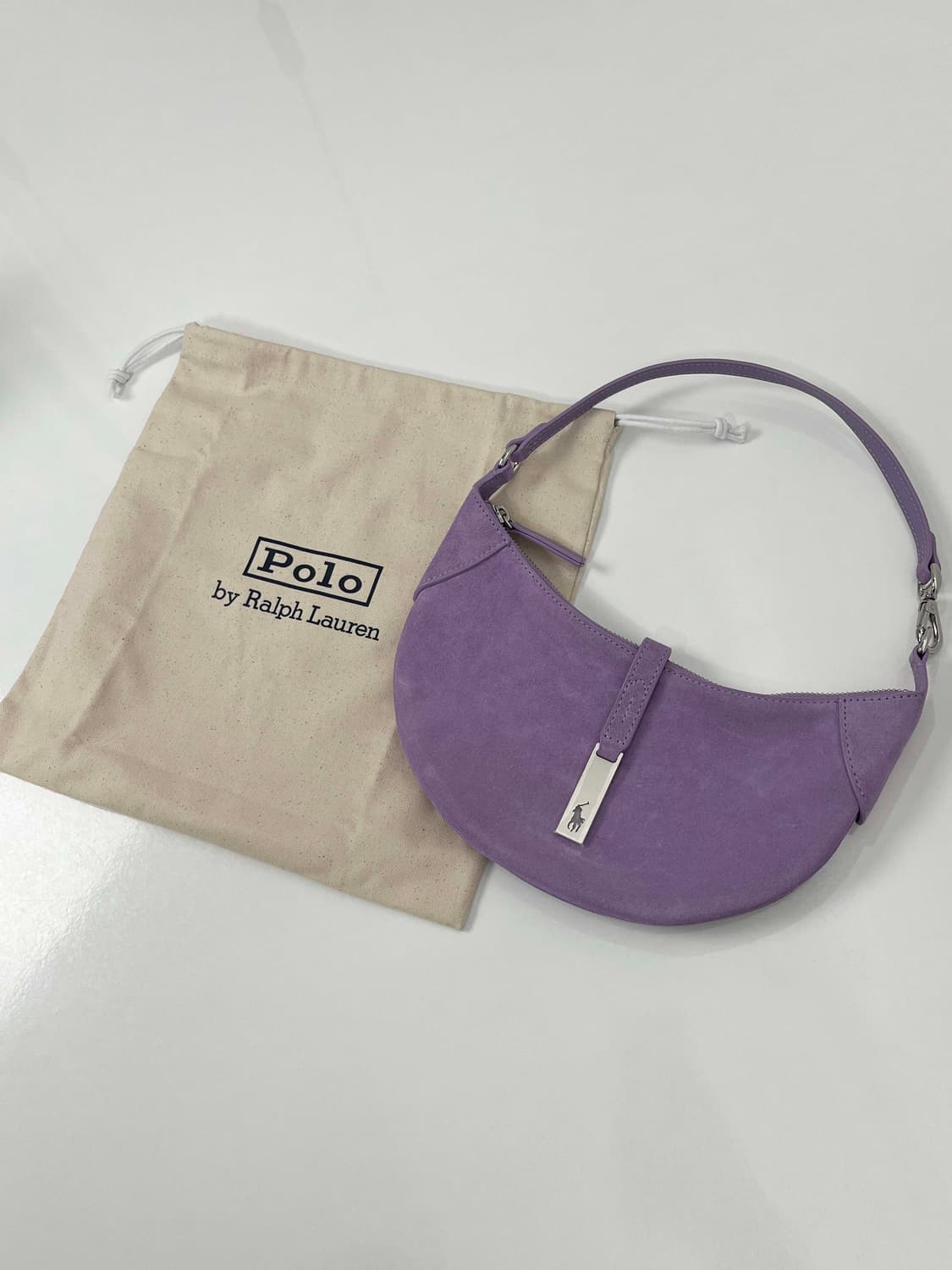 폴로 랄프로렌 폴로 ID 로얄퍼플 스웨이드 미니 숄더백 상품이미지1