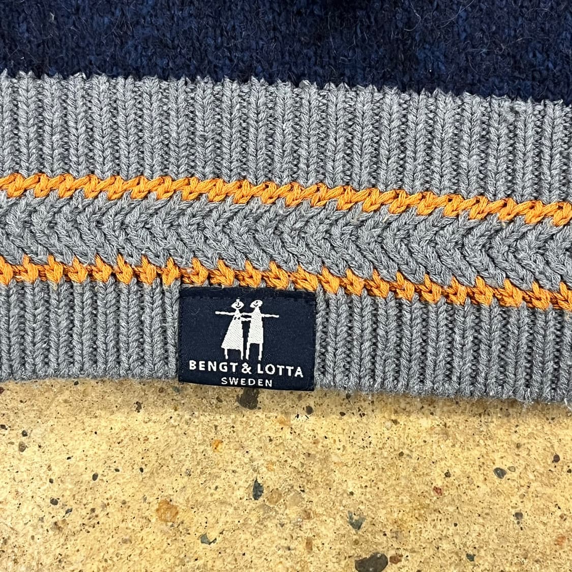 [정품/90] W.ANGLE 폭스 자수 니트 네이비 b17 상품이미지7