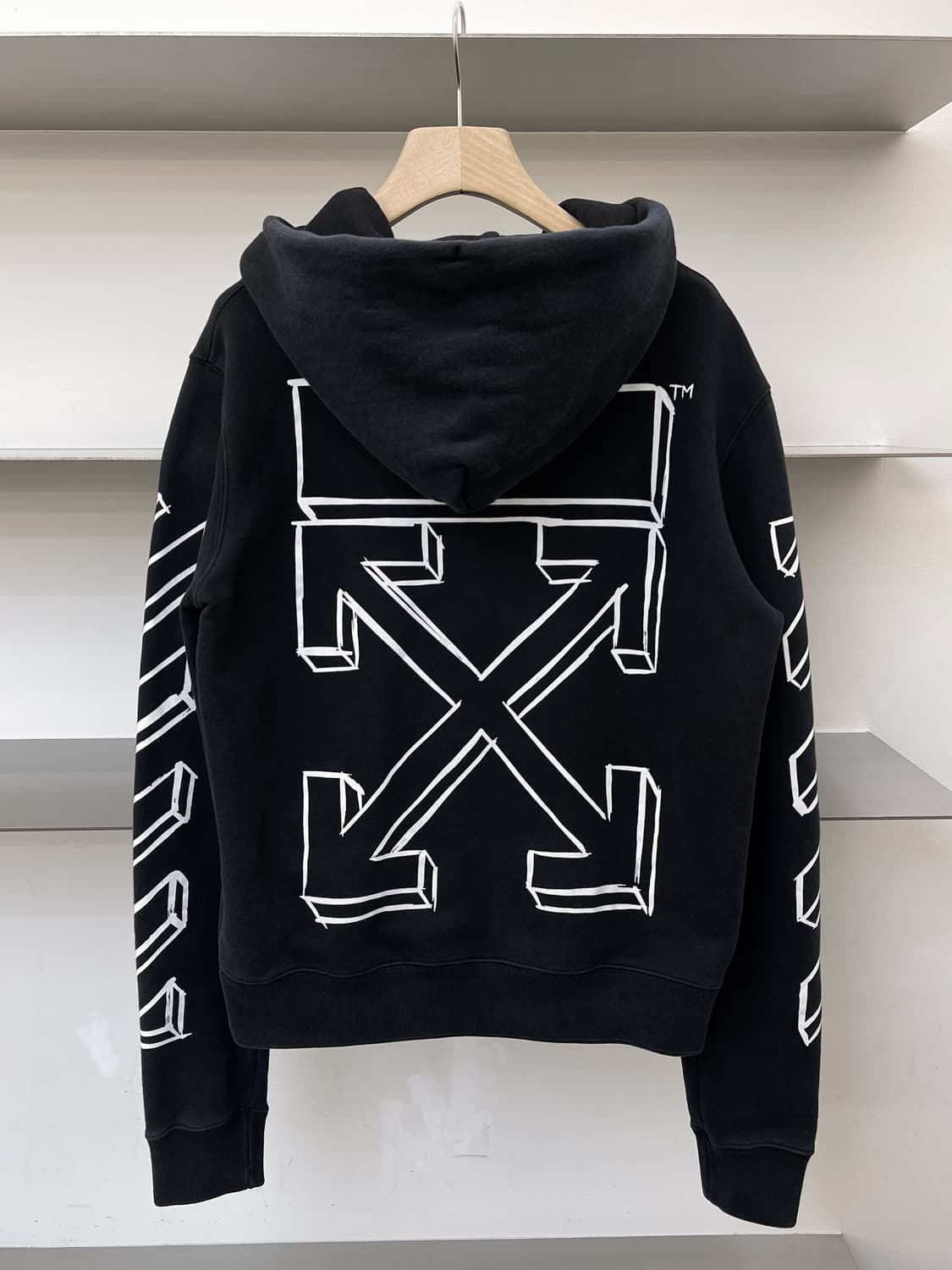 오프화이트 다이애그널 애로우 후디 상품이미지1