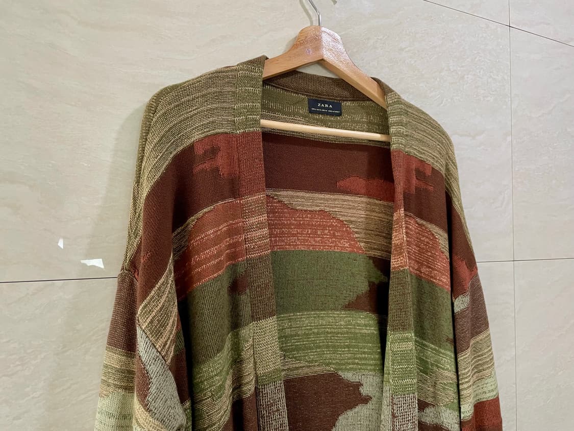 자라 / 나바호 에스닉 롱 남성 가디건, 남성 로브 / XL 상품이미지2