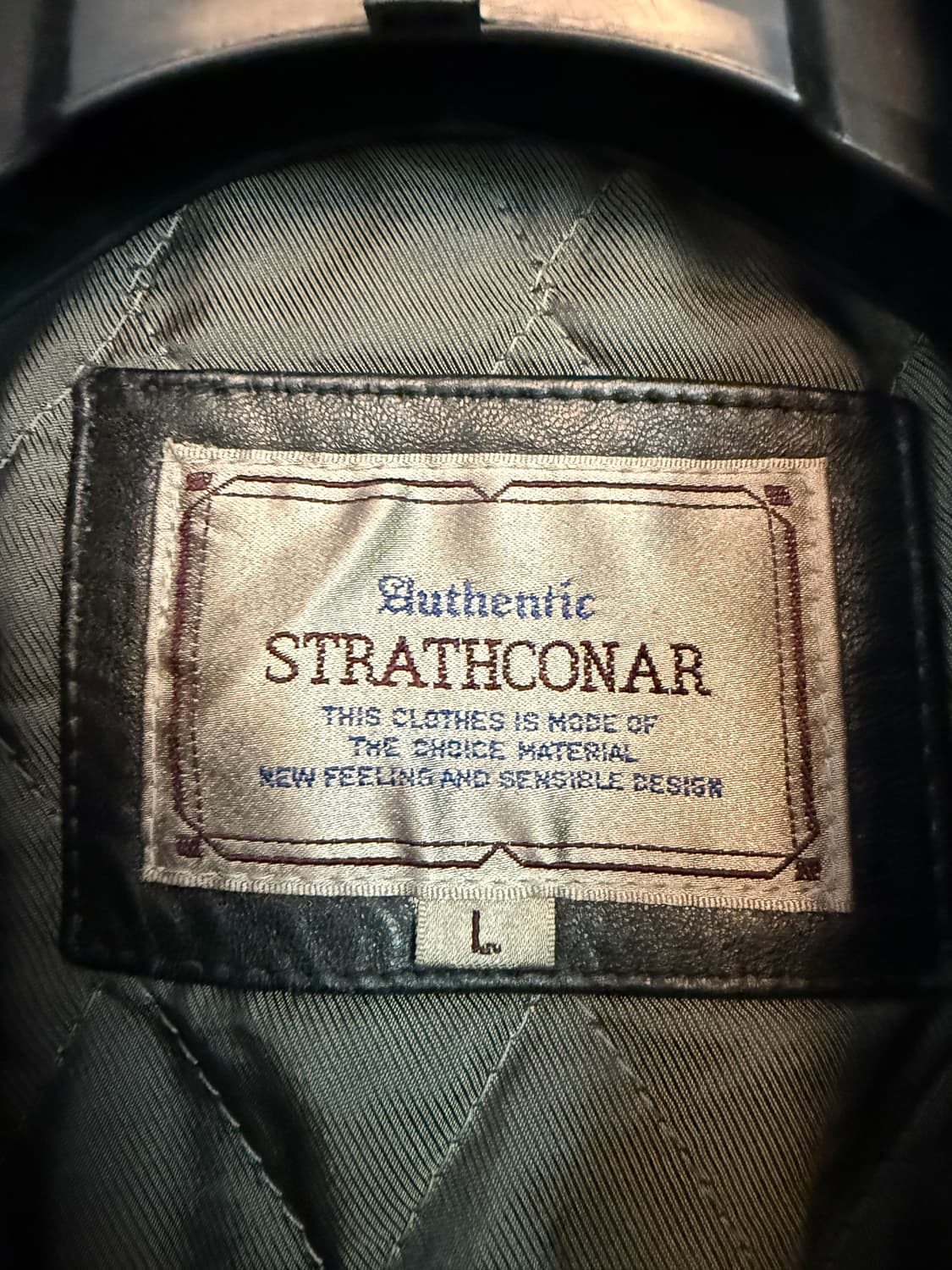 90s STRATHCONAR 램스킨 믹스 하프 레더 자켓 L 상품이미지5