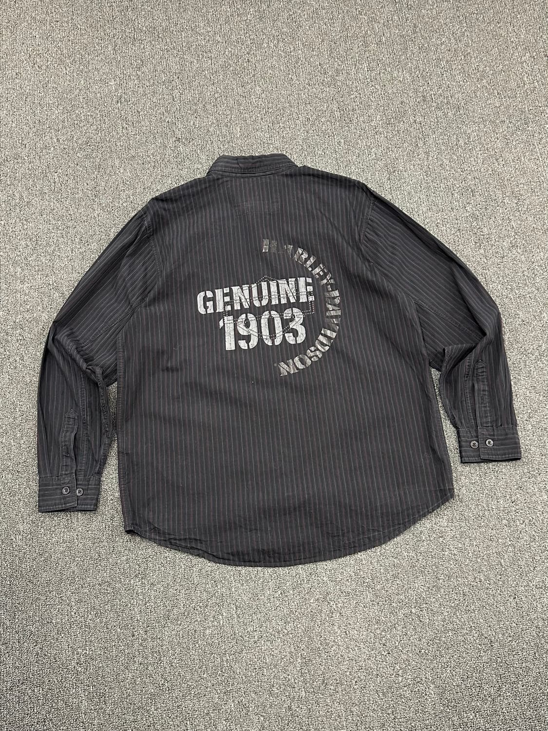 L)할리데이비슨 vintage 멀티 스트라이프 긴팔셔츠 상품이미지4