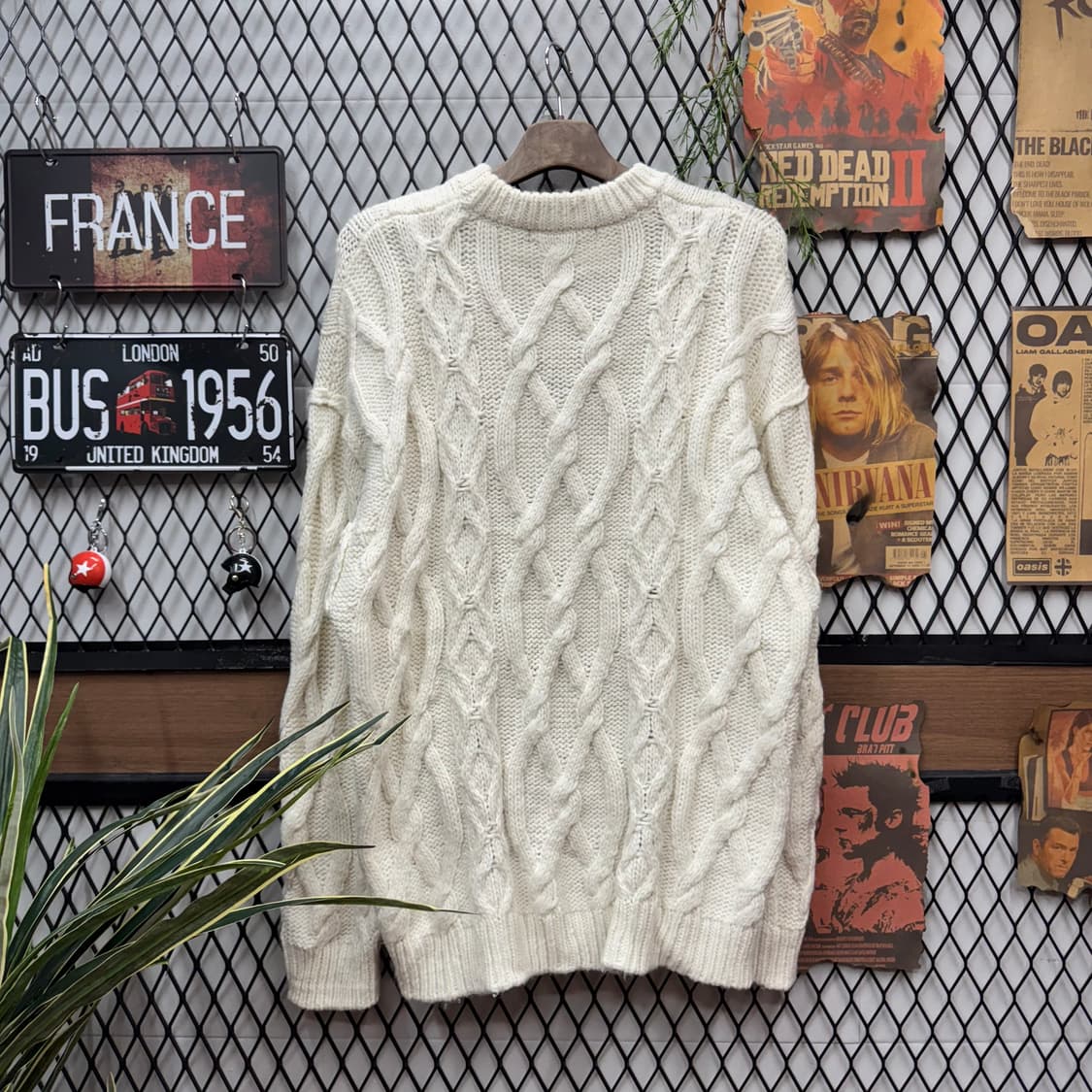 2021 F/W 지유 X 언더커버 케이블 니트 하단 집업 포인트 아이보리 상품이미지2