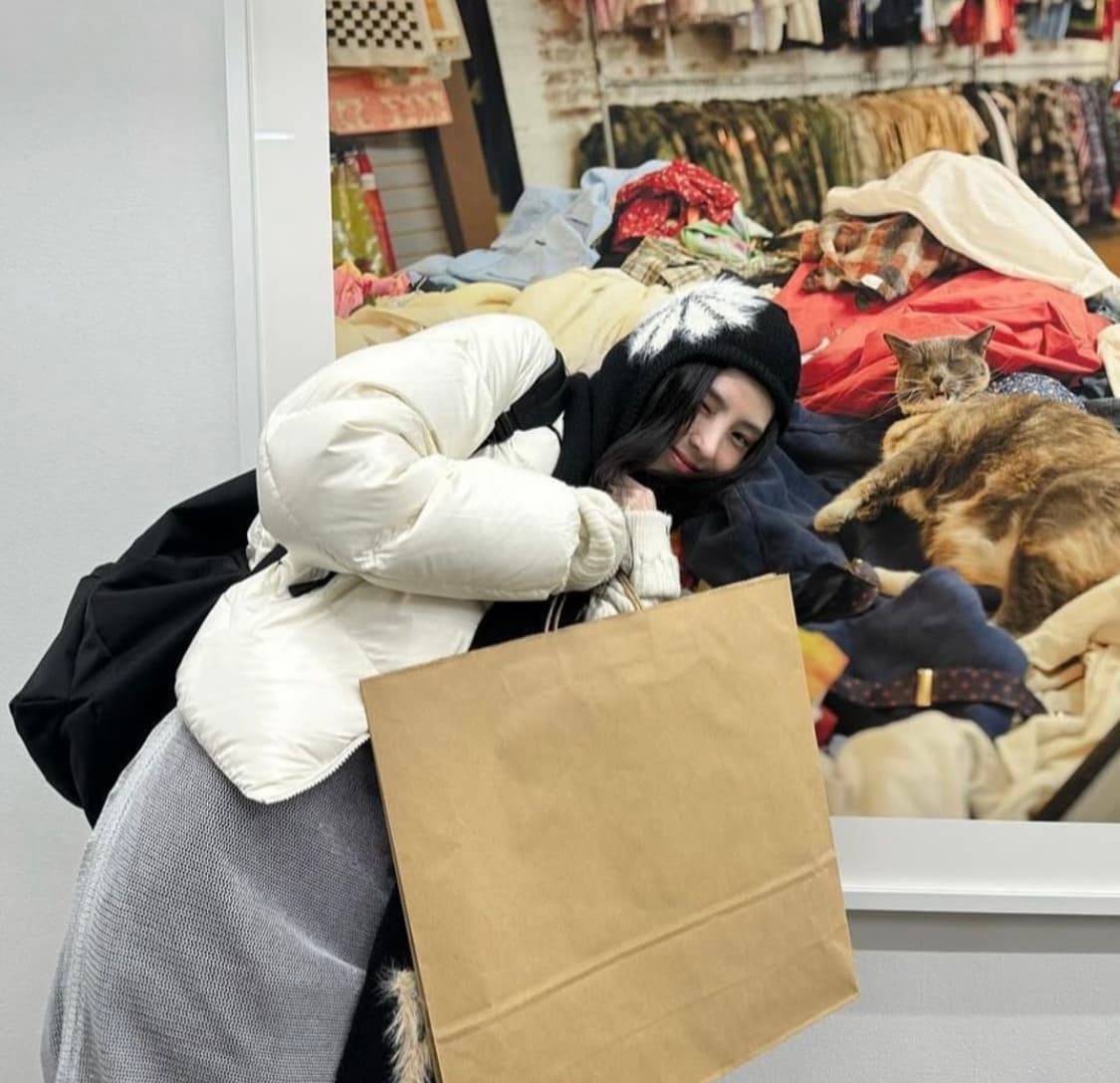 오픈와이와이 자카드 후드 머플러 카키 상품이미지2