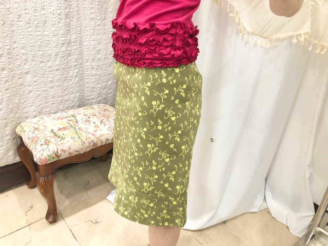 Green floral midi skirt 상품이미지5