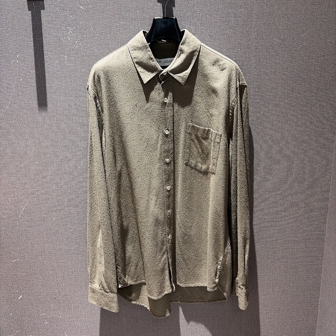 (정품/새상품)  아워레가시 남성 카키 실크 클래식 셔츠 상품이미지1