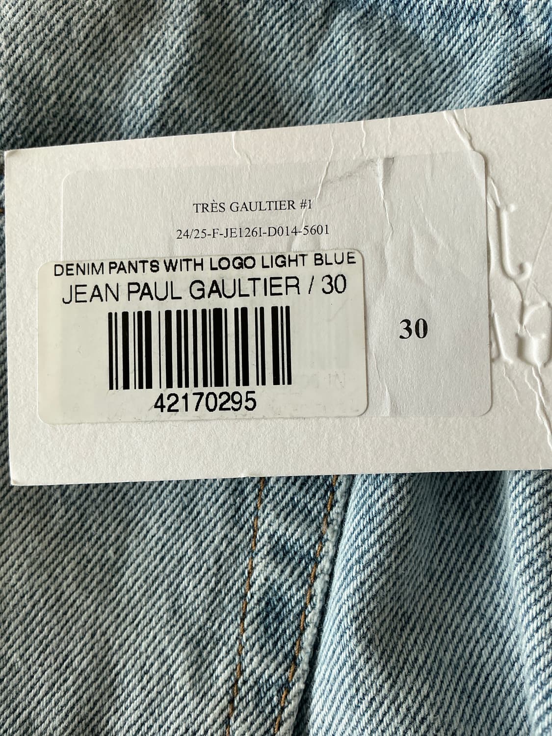 택달린 새상품 장폴고티에 데님 30사이즈 상품이미지2