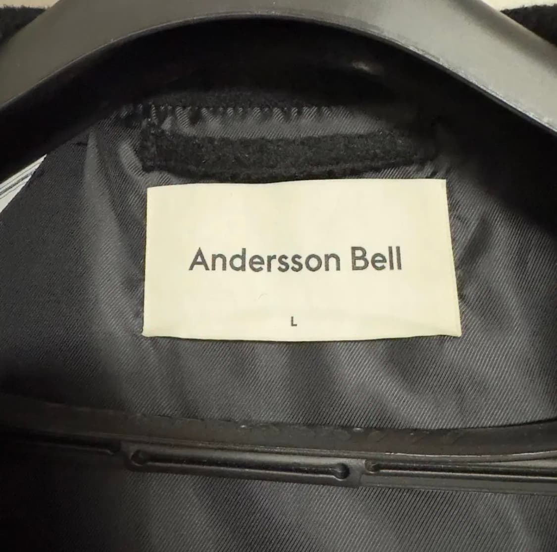 L) 앤더슨벨 이탈리안 알파카 후디 코트 블랙 상품이미지4