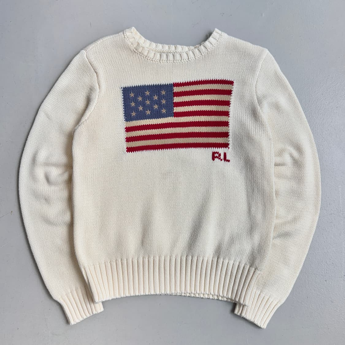 폴로 신형 성조기 빅로고 니트 아이보리 상품이미지2