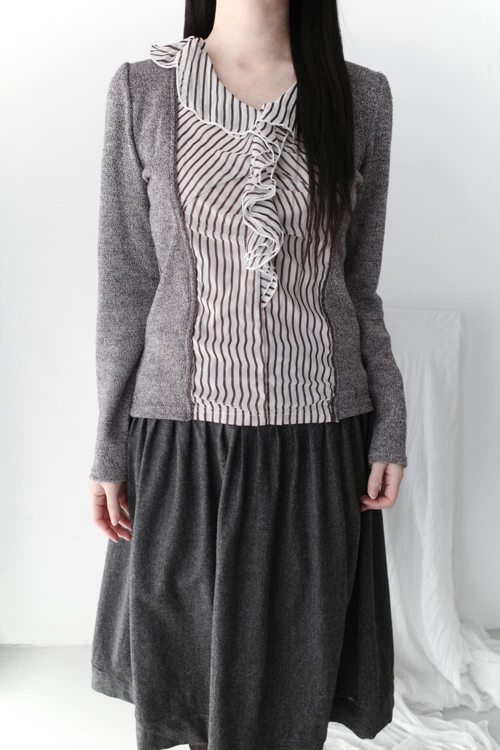 stripe frill layered long sleeve 상품이미지5